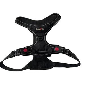 TobeDRI Black No Pull Padded Dog Harness Adjustable Reflective L Large